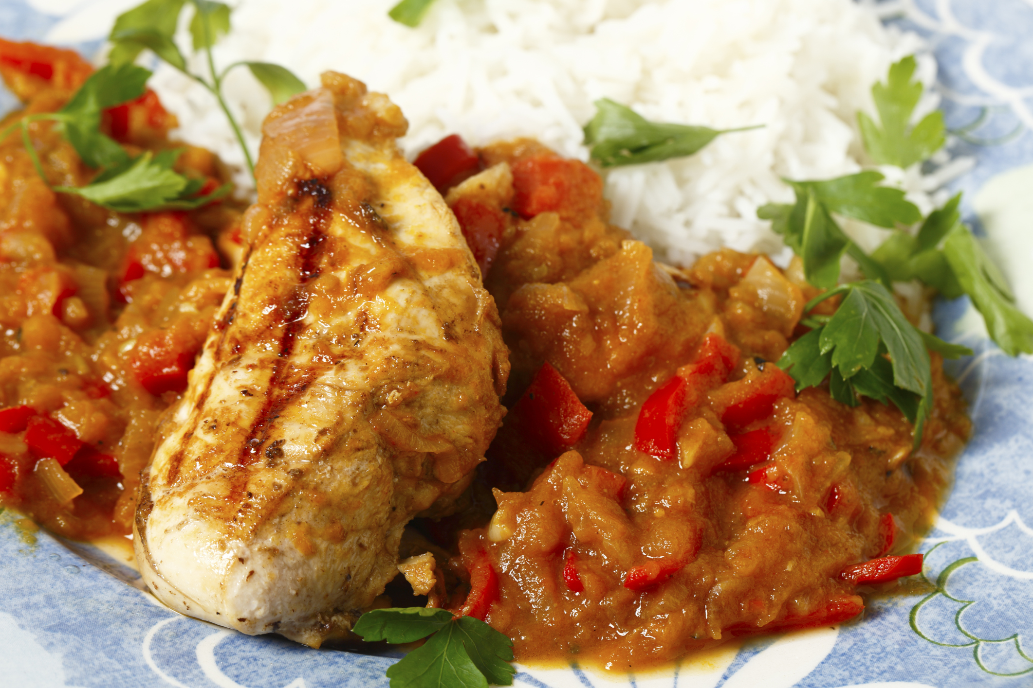 Pechuga de pollo en salsa de vegetales