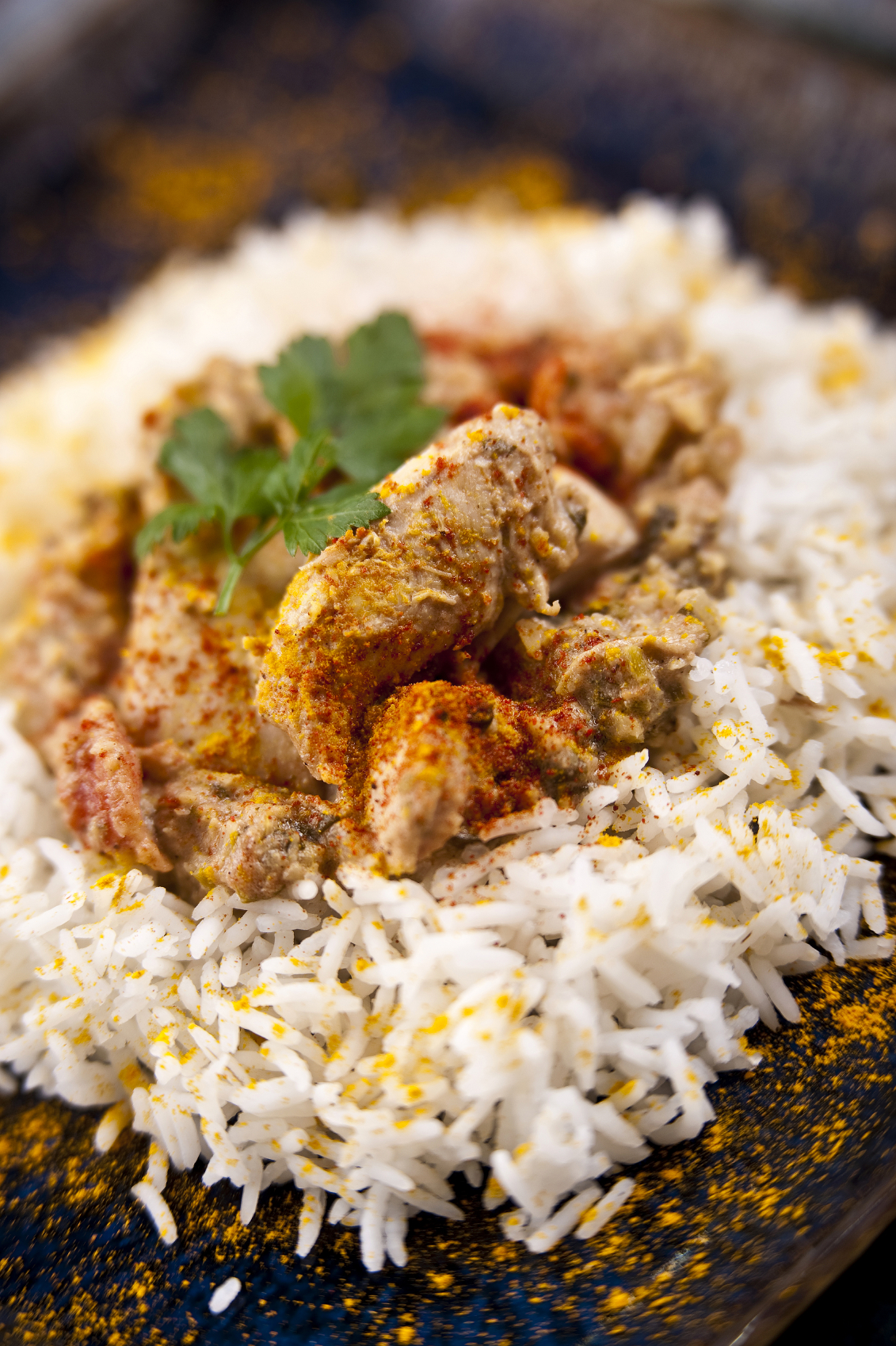 Pechugas de pollo al curry con arroz
