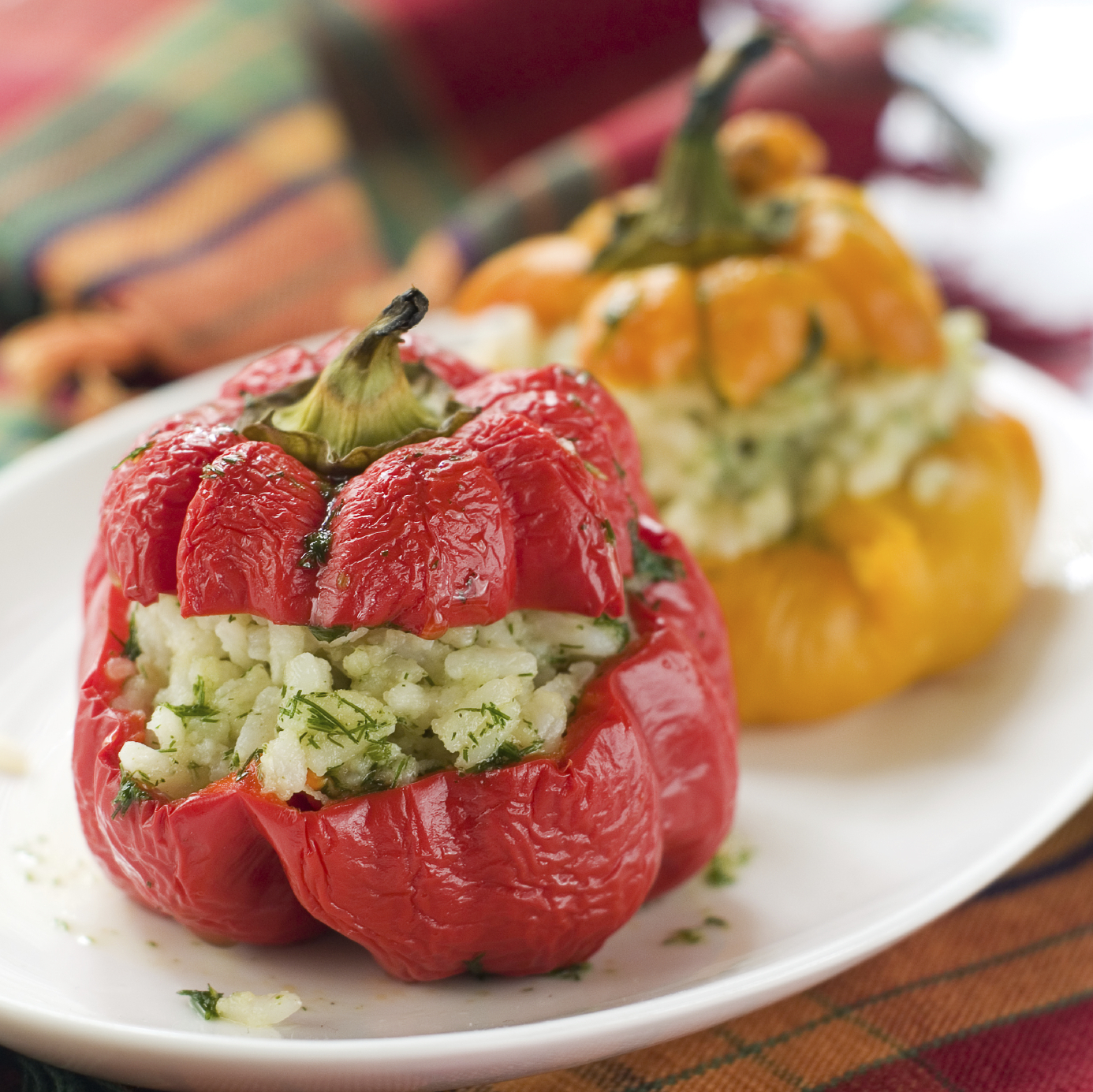 Pimientos rellenos con arroz