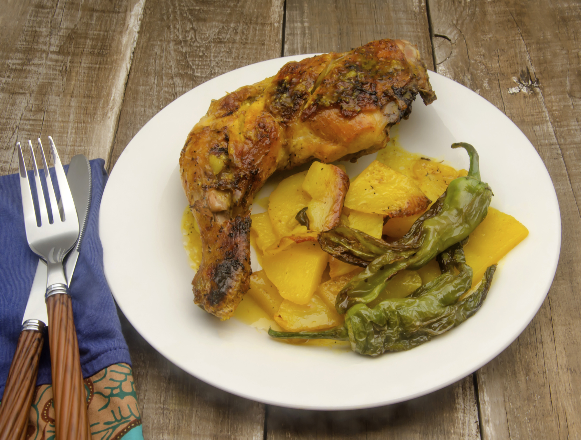 Pollo adobado al horno