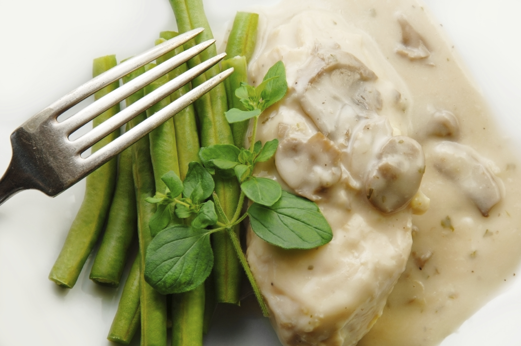 Pollo con crema y champiñon