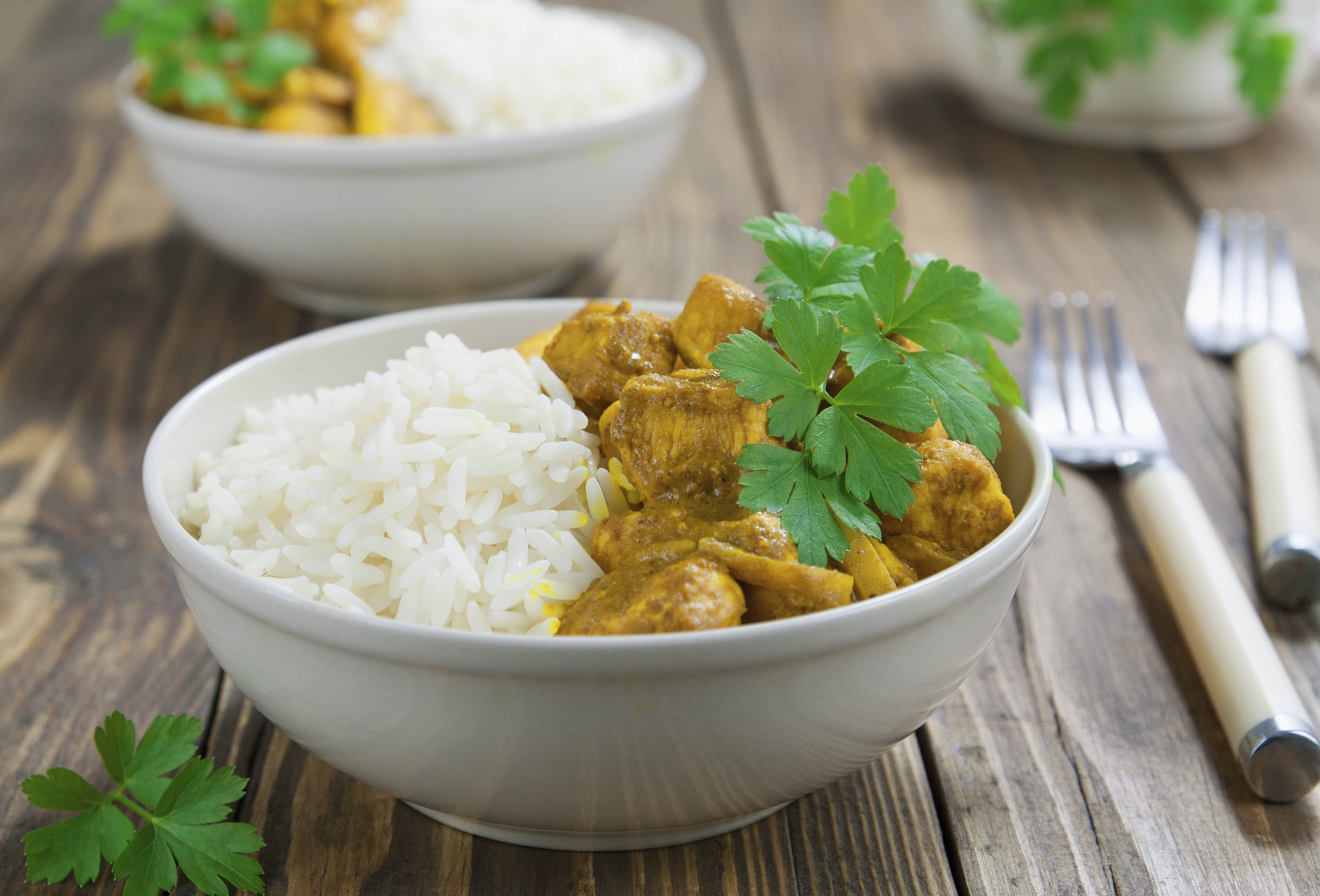 Pollo al Curry con arroz al coco