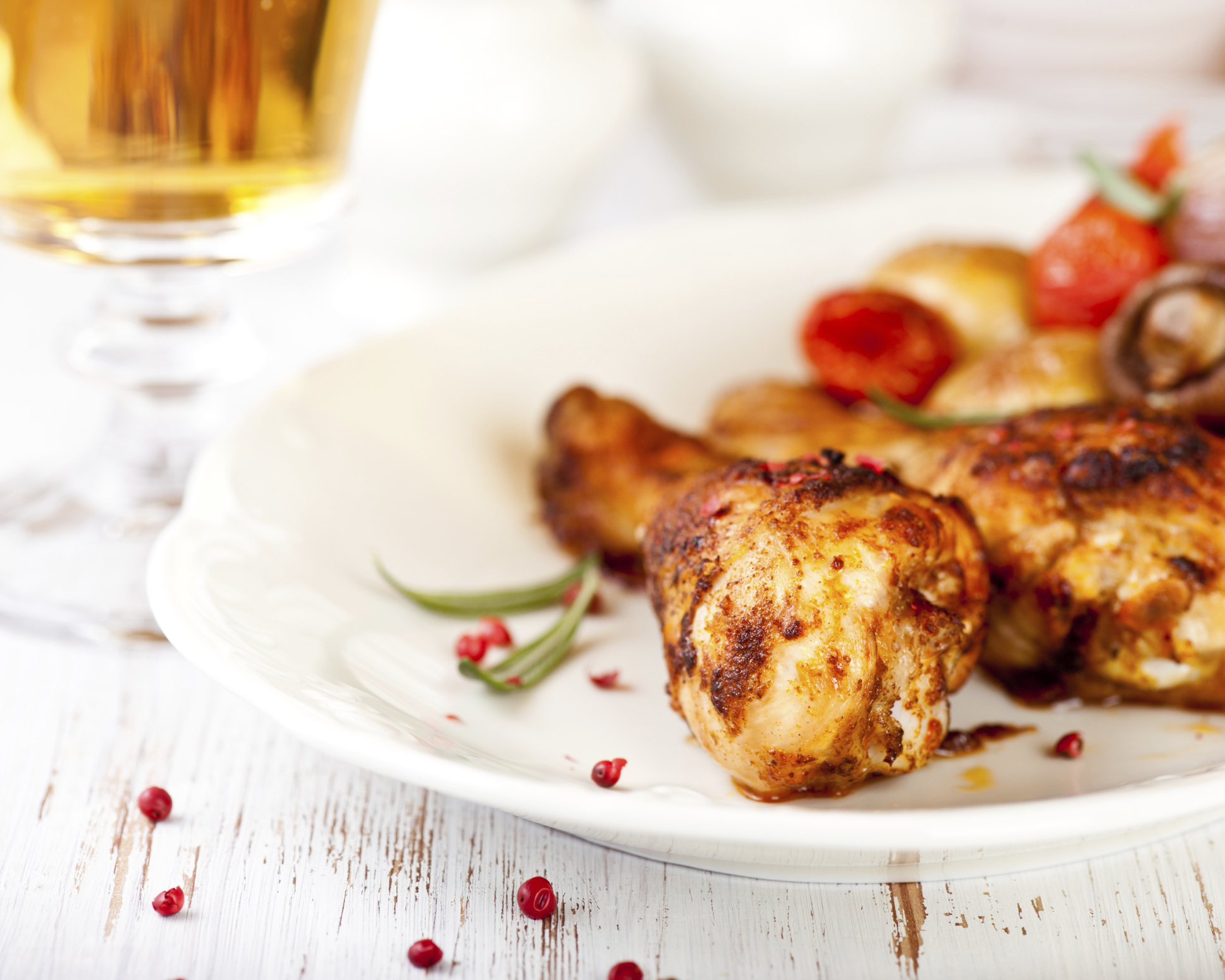 Pollo al horno con hiebas aromáticas