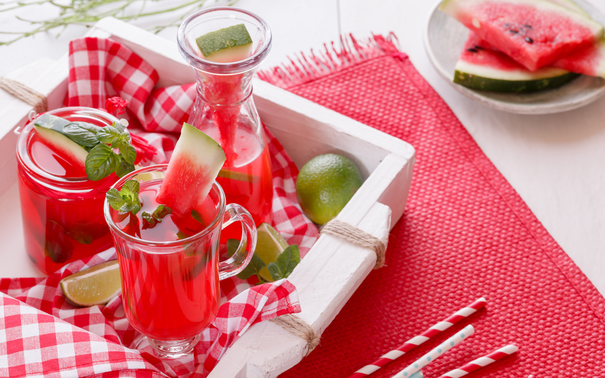 Refresco de sandía casero