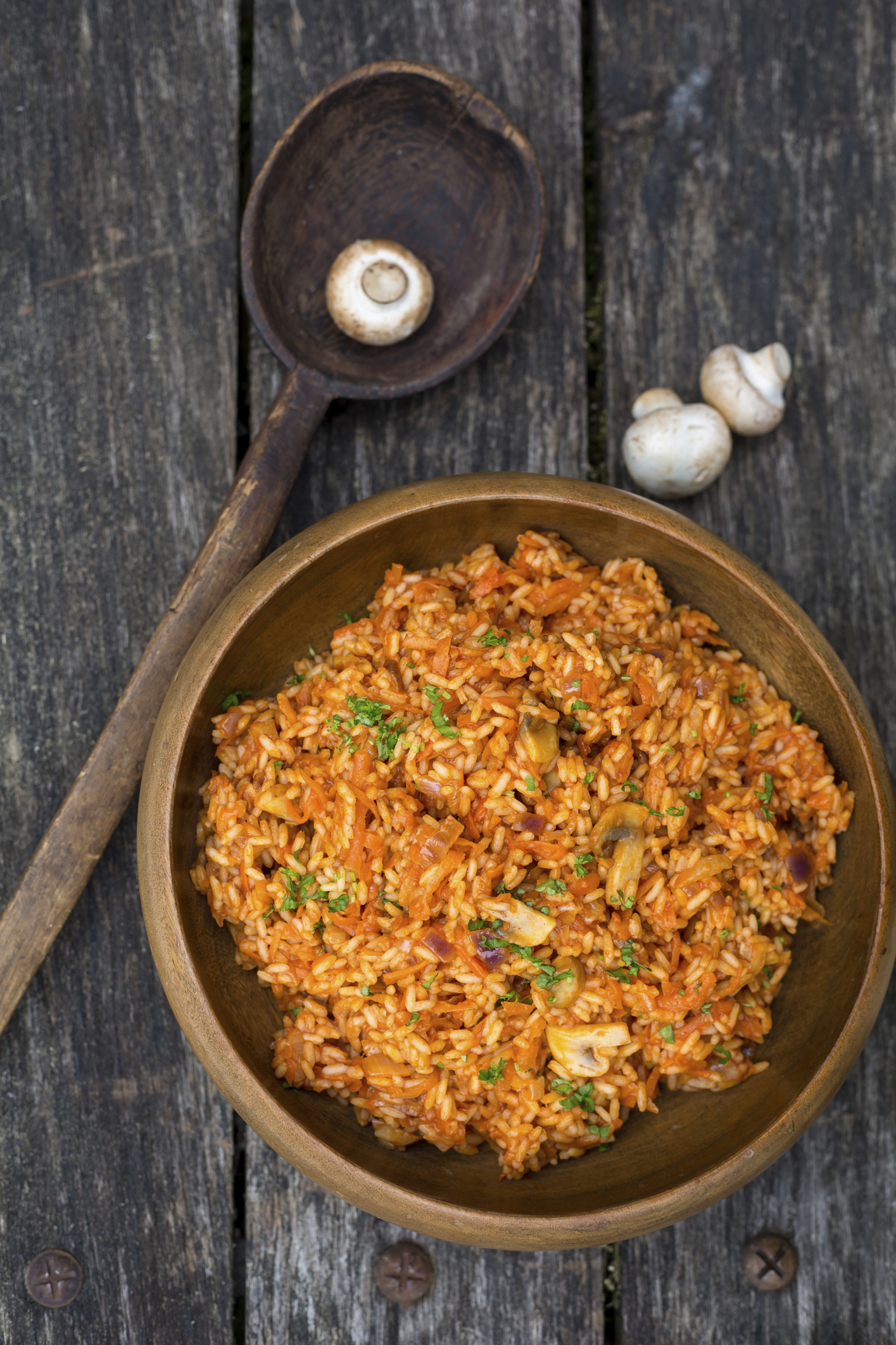 Risotto de Champiñones y Tomates