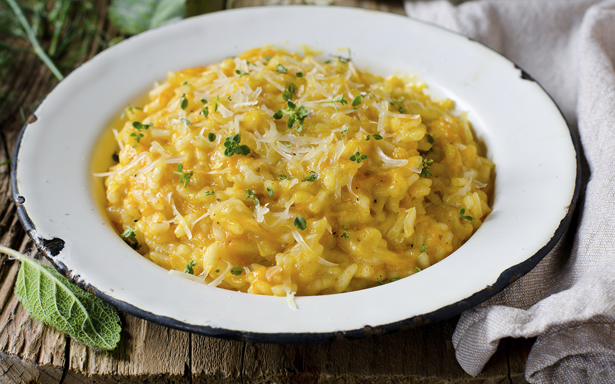 Risotto con zanahoria y azafrán