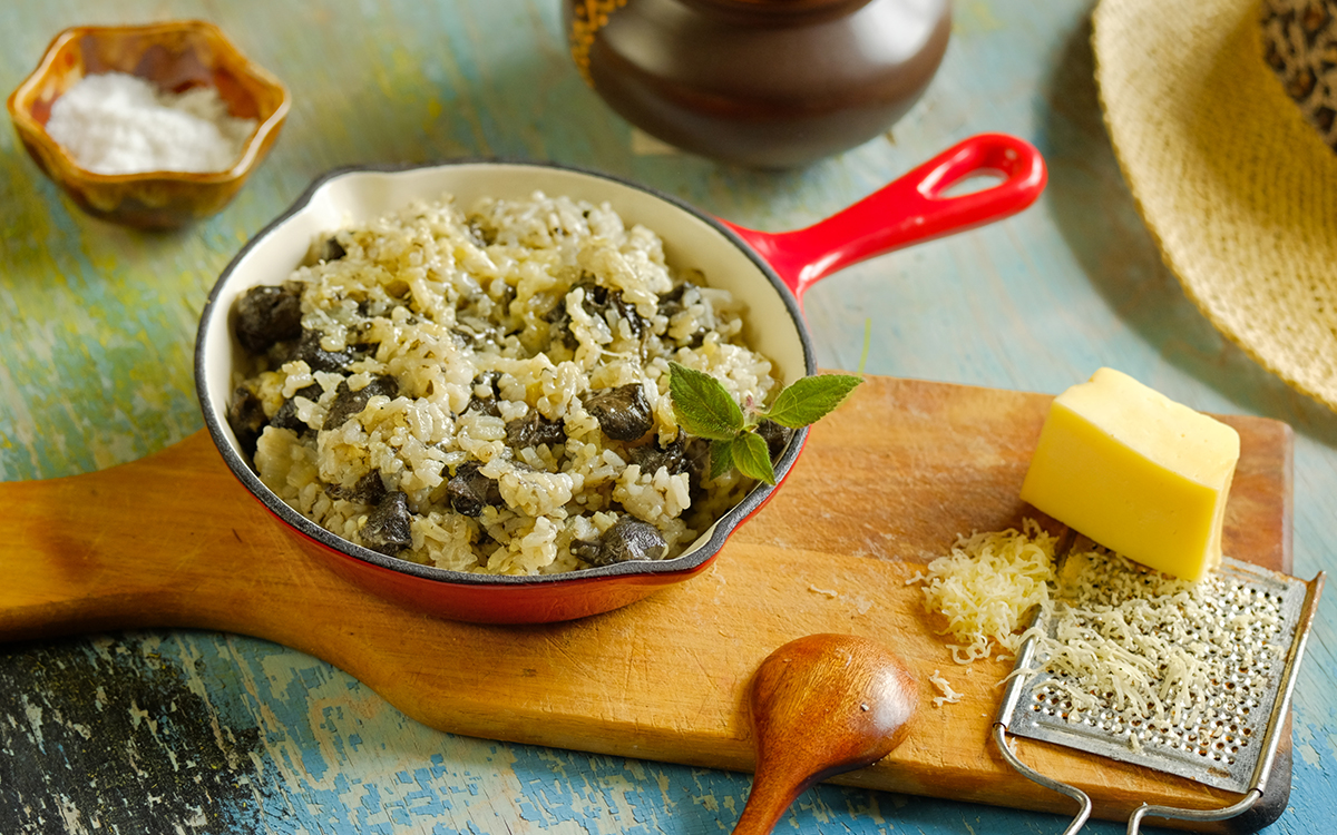 Risotto de setas shiitake con Grana Padano