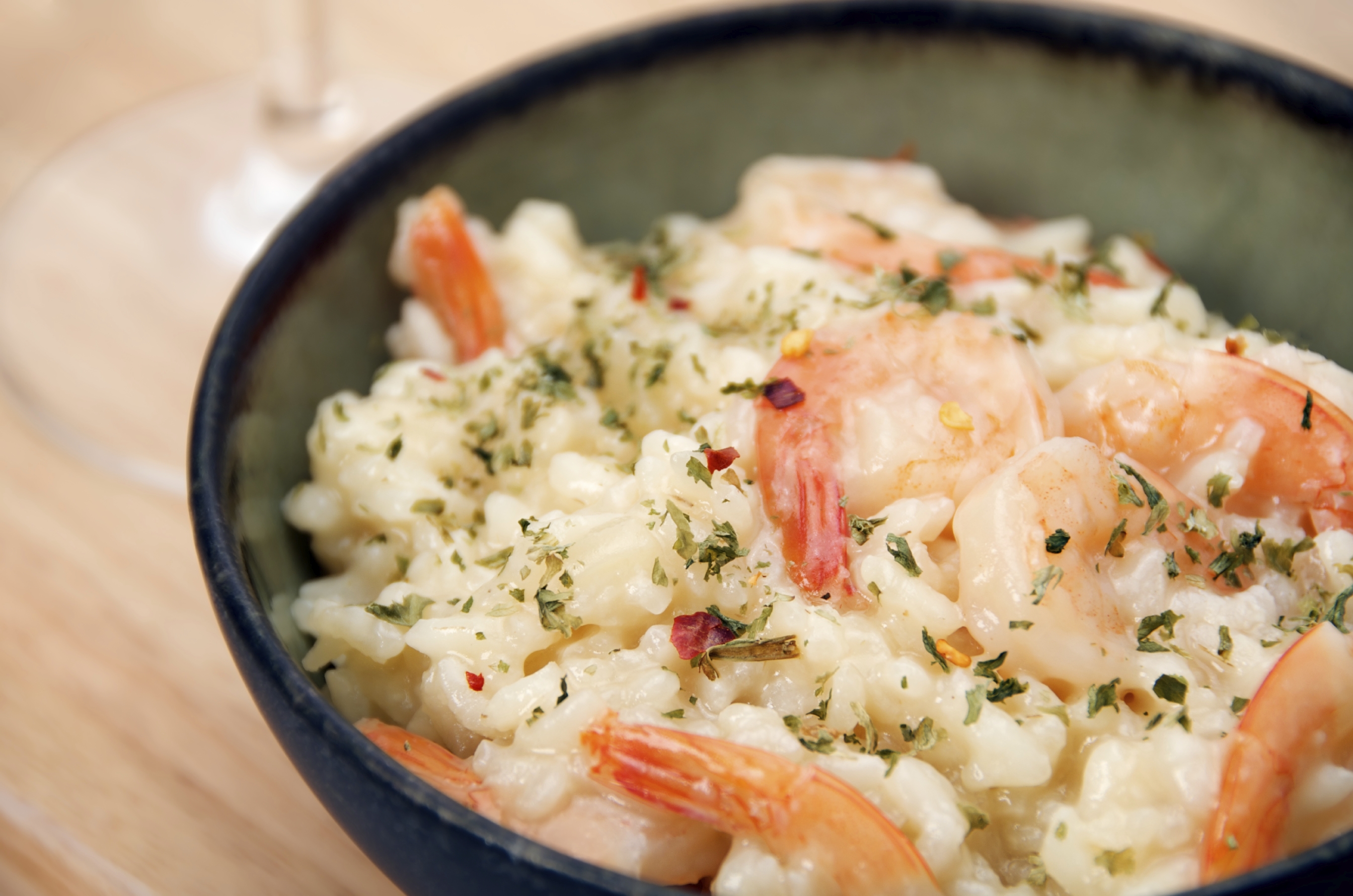 Risotto de gambas y solomillo