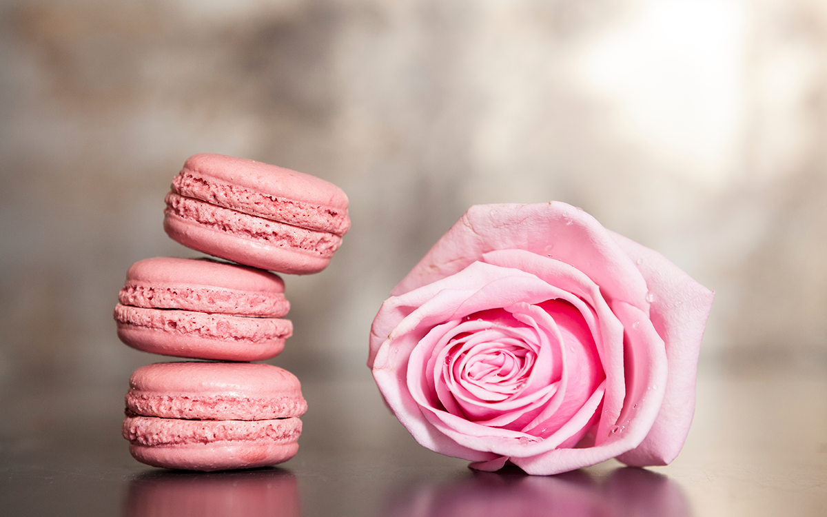 Macarons de rosas