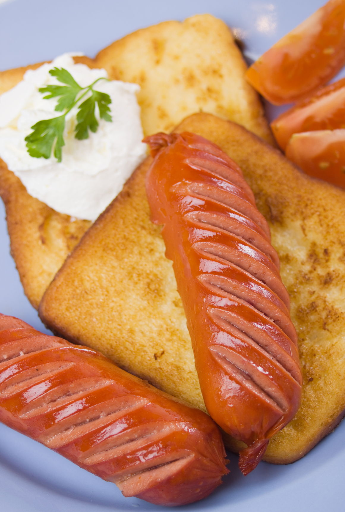Tostadas francesas con salchichas