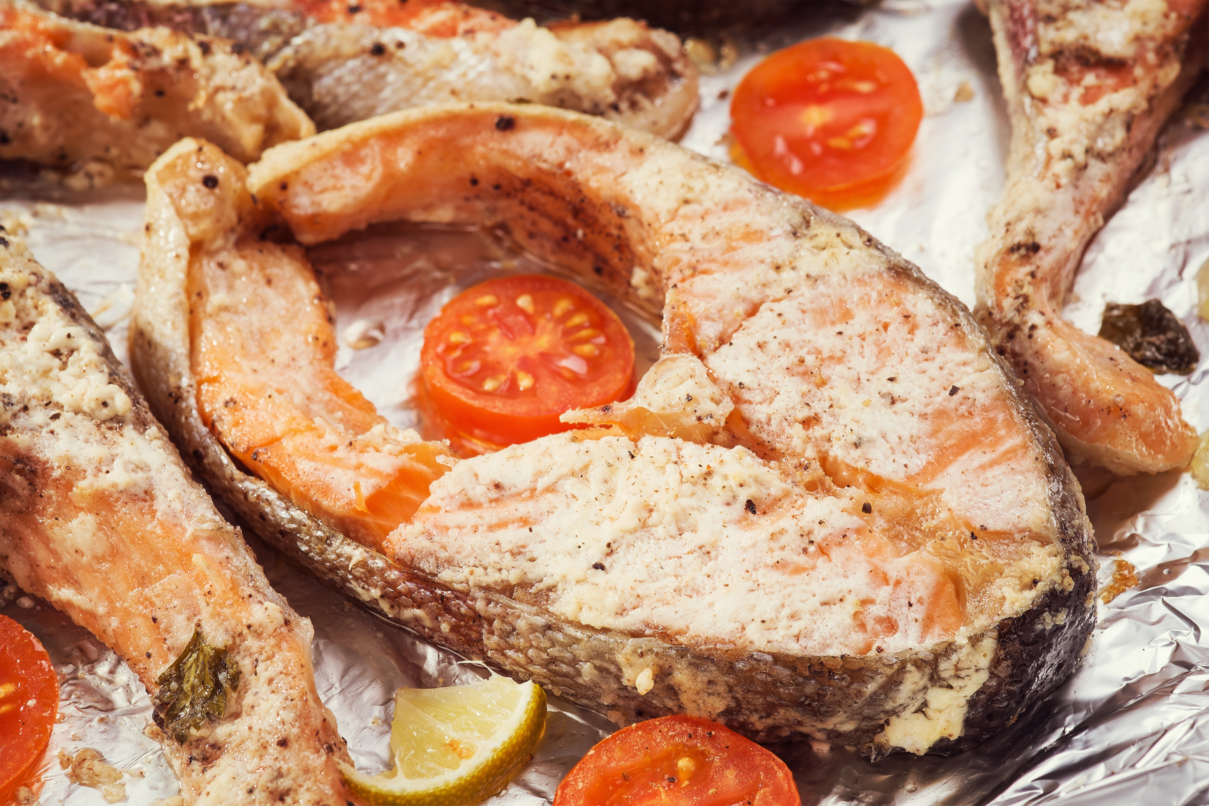 Salmón al horno con verduras