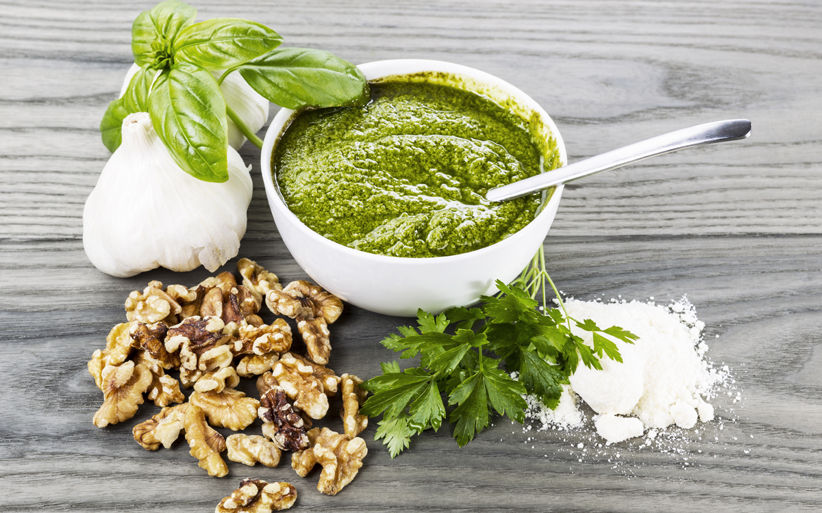 Salsa pesto con nueces