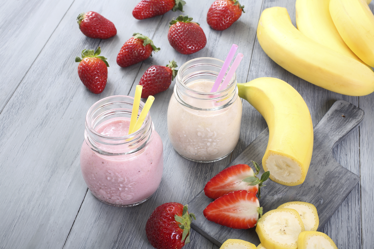 Smoothie de fresa y plátano