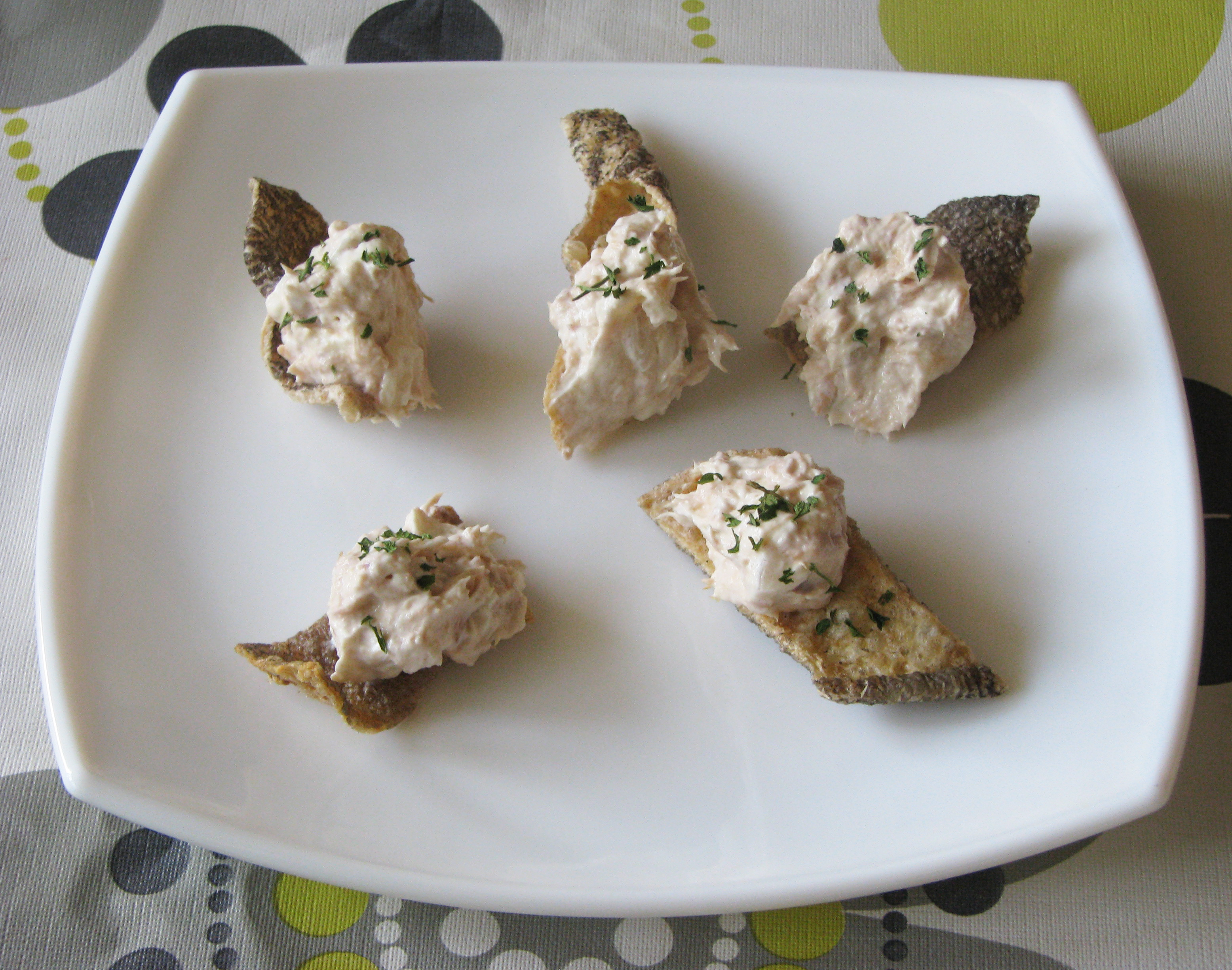 Cucharaditas de bacalao con paté de atún