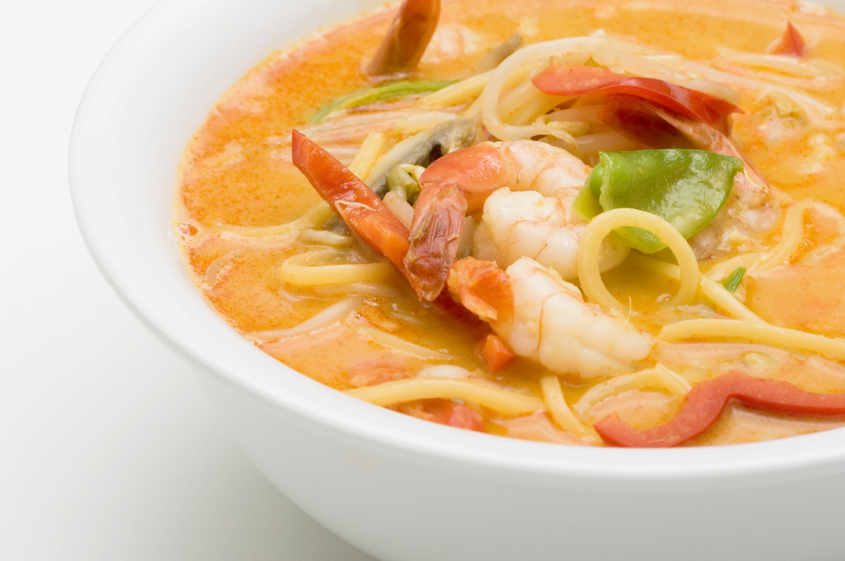 Sopa de fideos y gambas