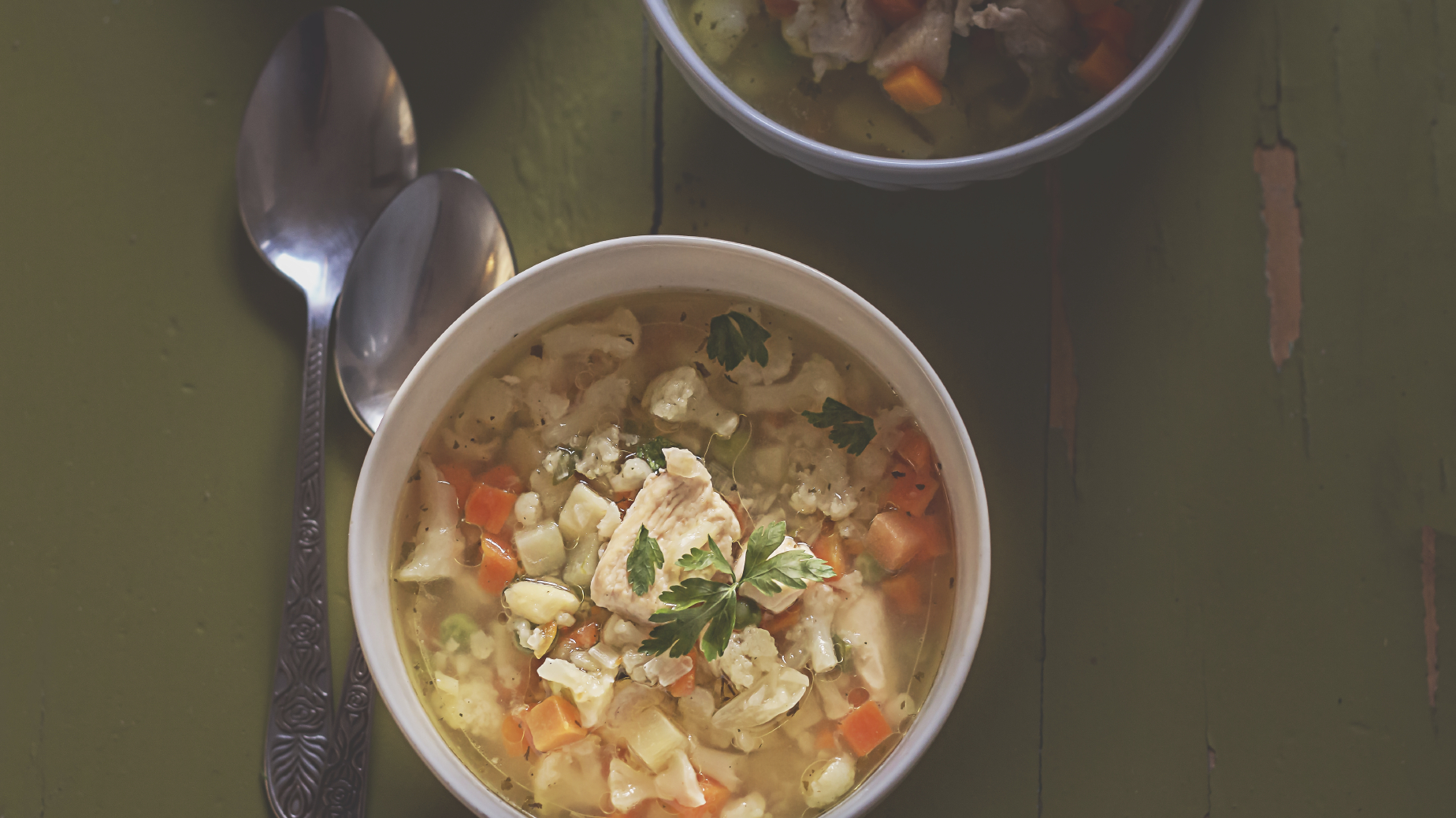 Sopa de pollo y verduras