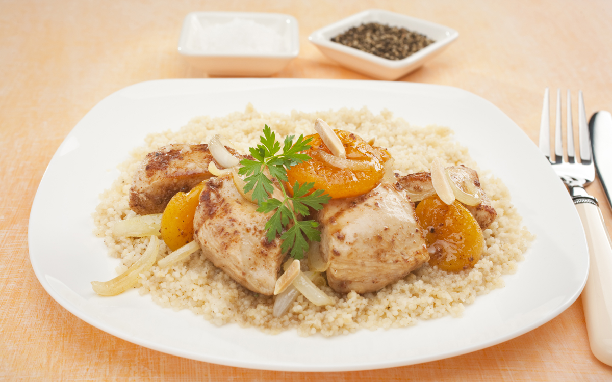 Tajine de pollo con albaricoques