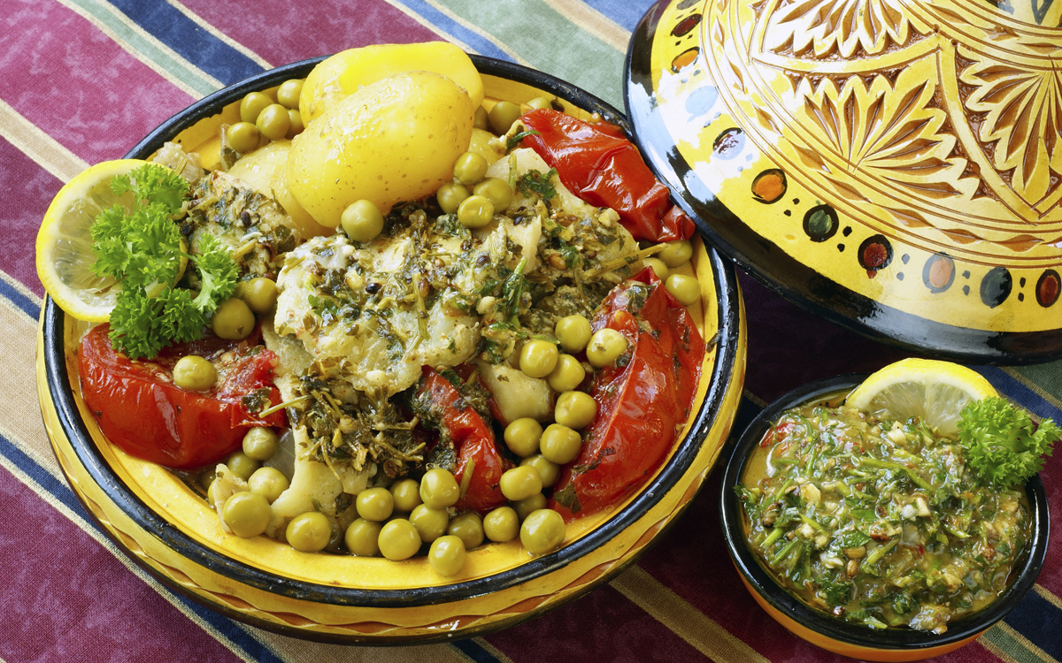 Tajine de pescado con chermoula