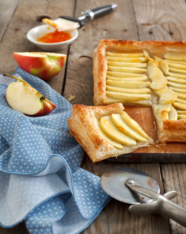 Tarta de manzana hojaldrada