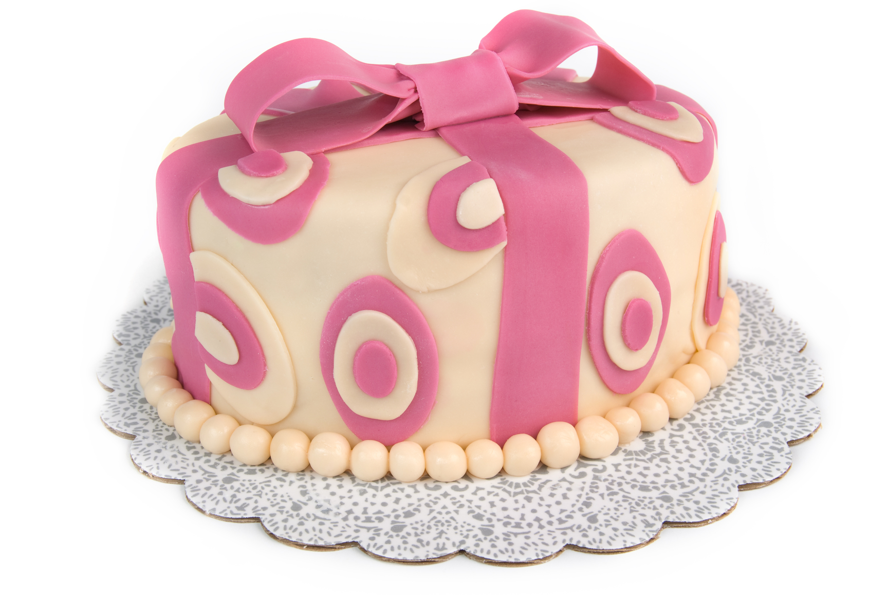 Tarta fondant rosa