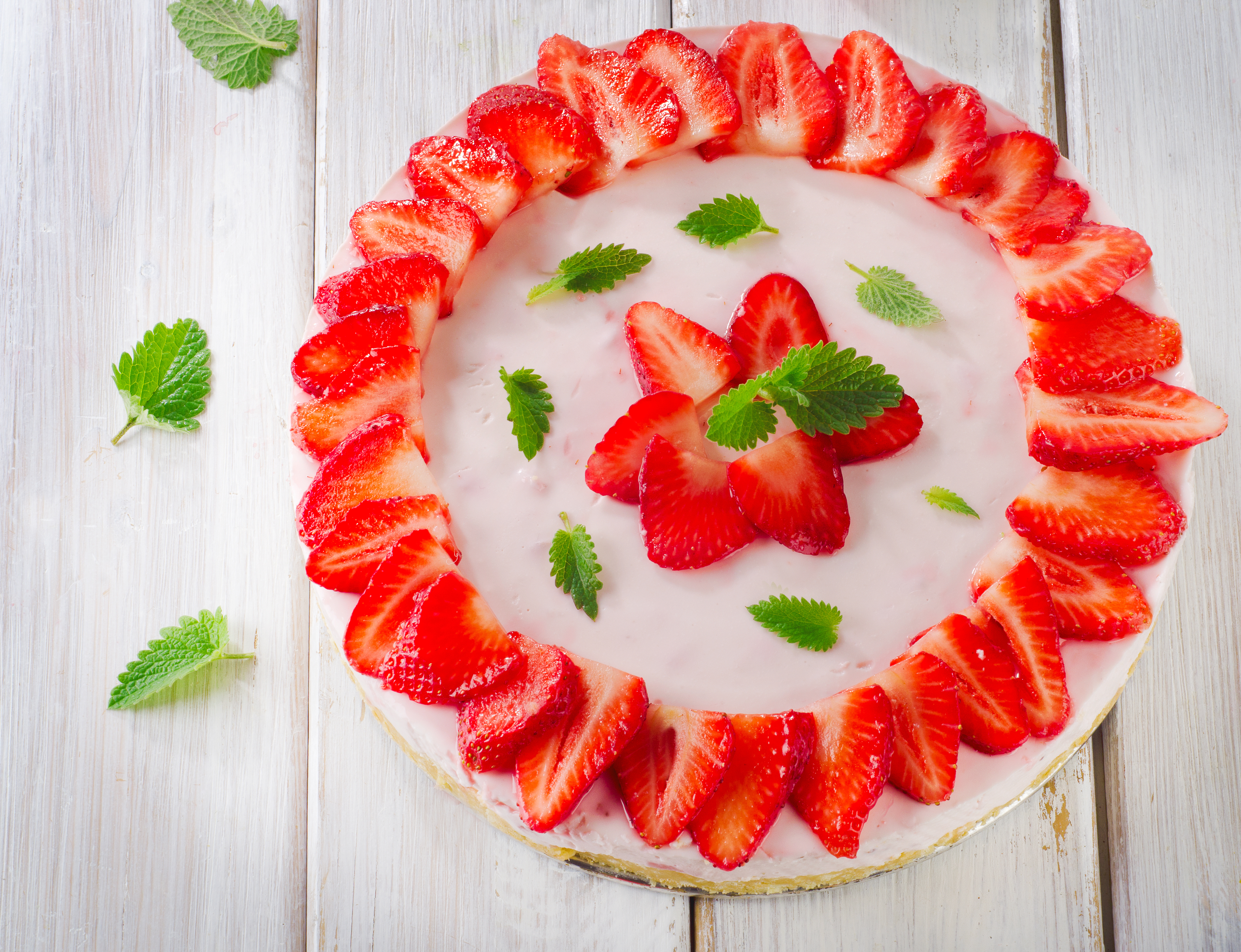 Tarta de queso con crema de fresones