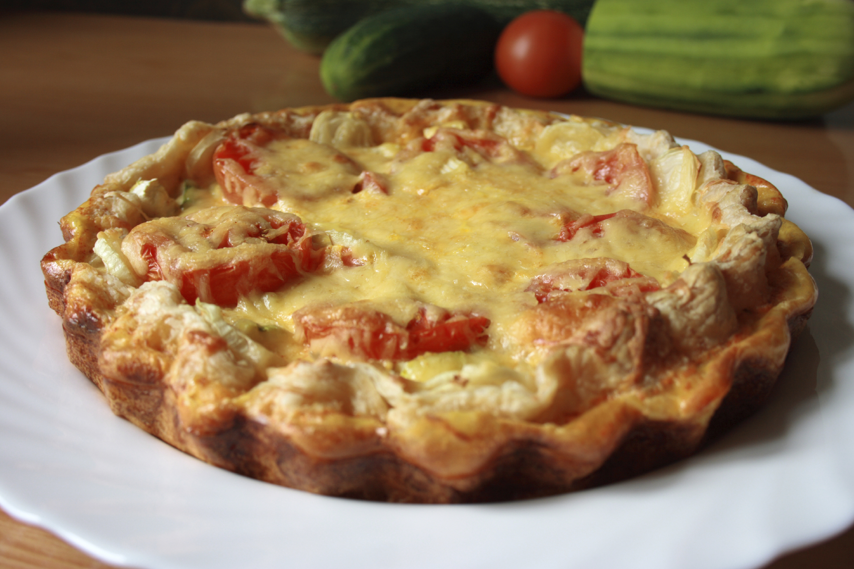 Tarta de queso y tomates