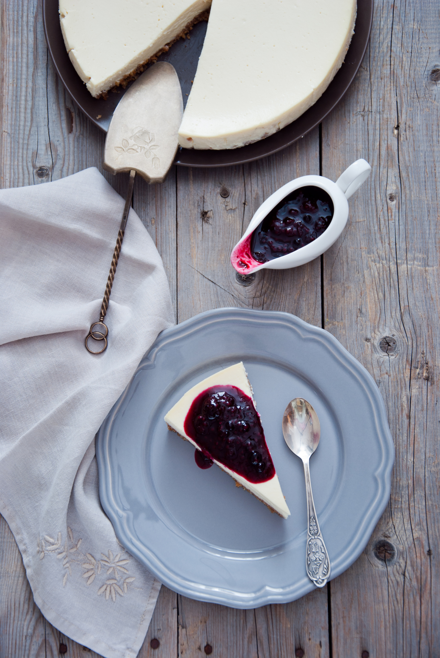 Tarta de yogur y arándano