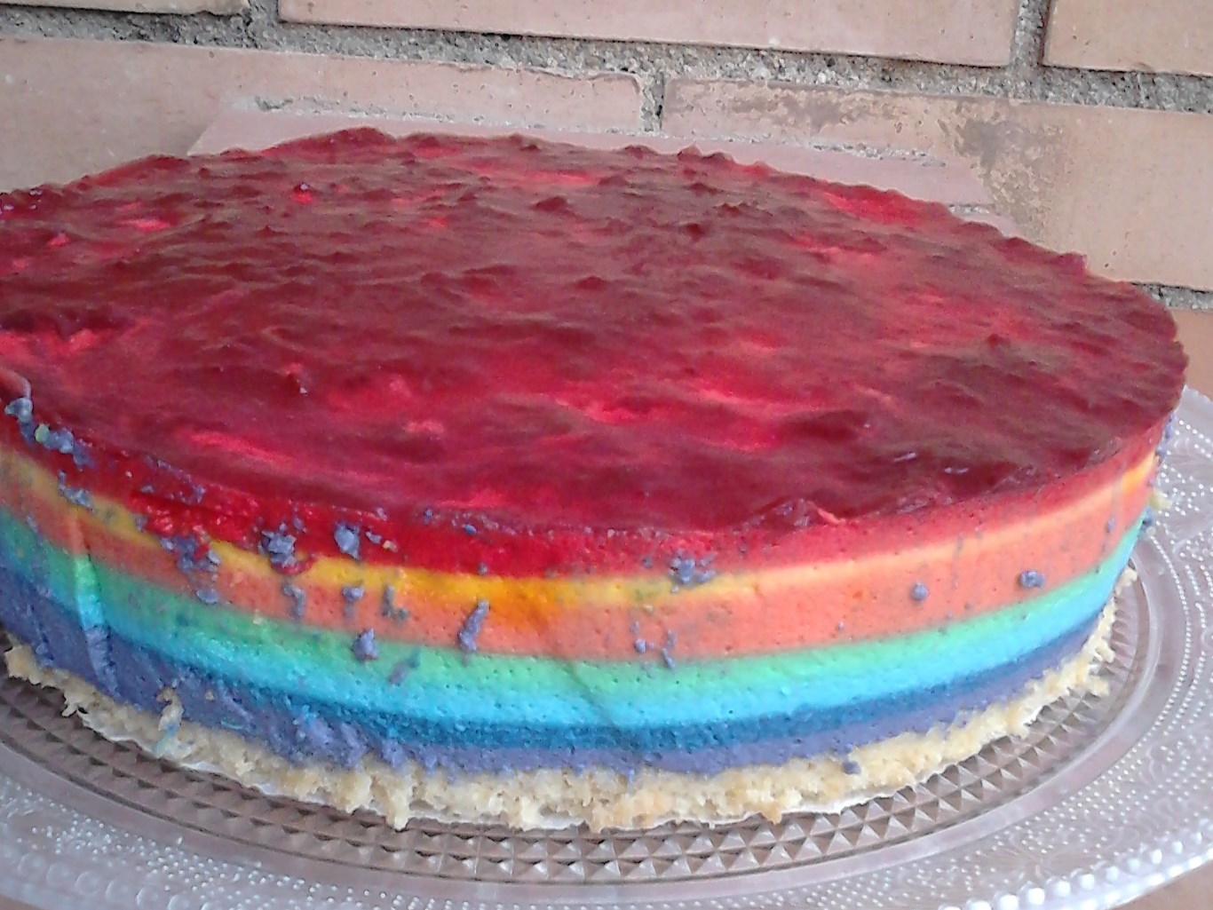 TARTA ARCOIRIS DE MOUSSE DE YOGUR