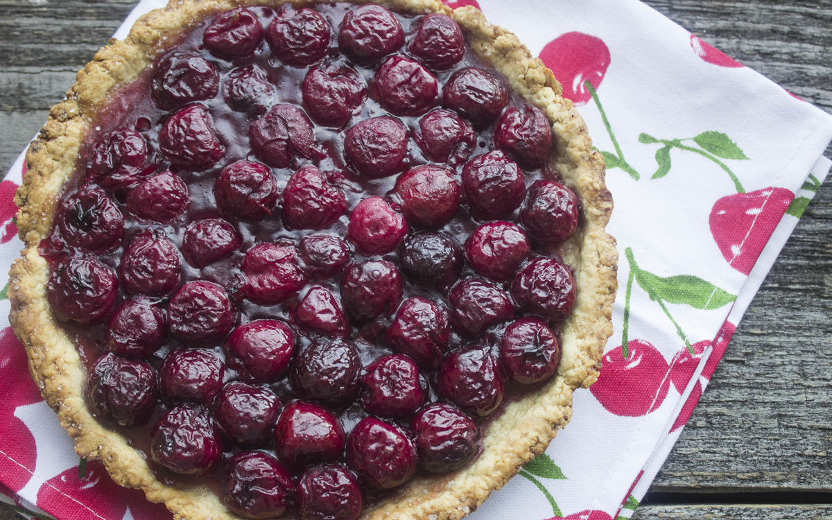 Tarta de cerezas rápida