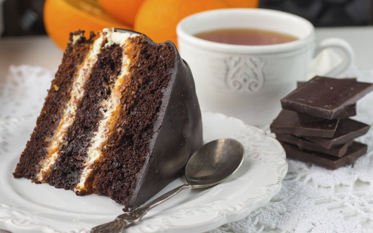 Tarta de chocolate y naranja