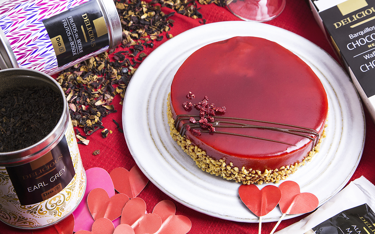 Tarta de frutos rojos para San Valentin