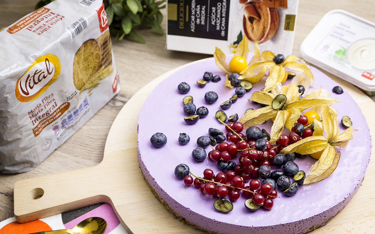 Tarta de queso y arándanos sin horno