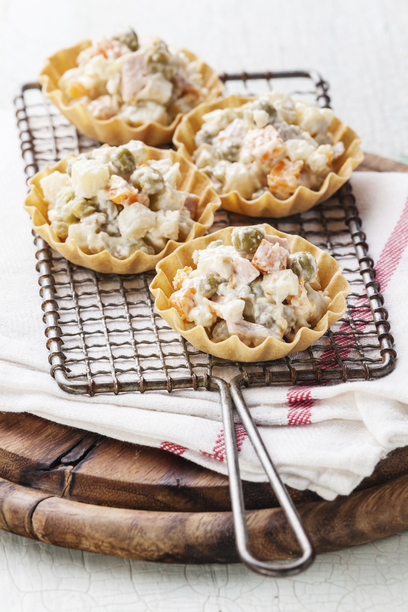 Tartaletas con ensalada rusa