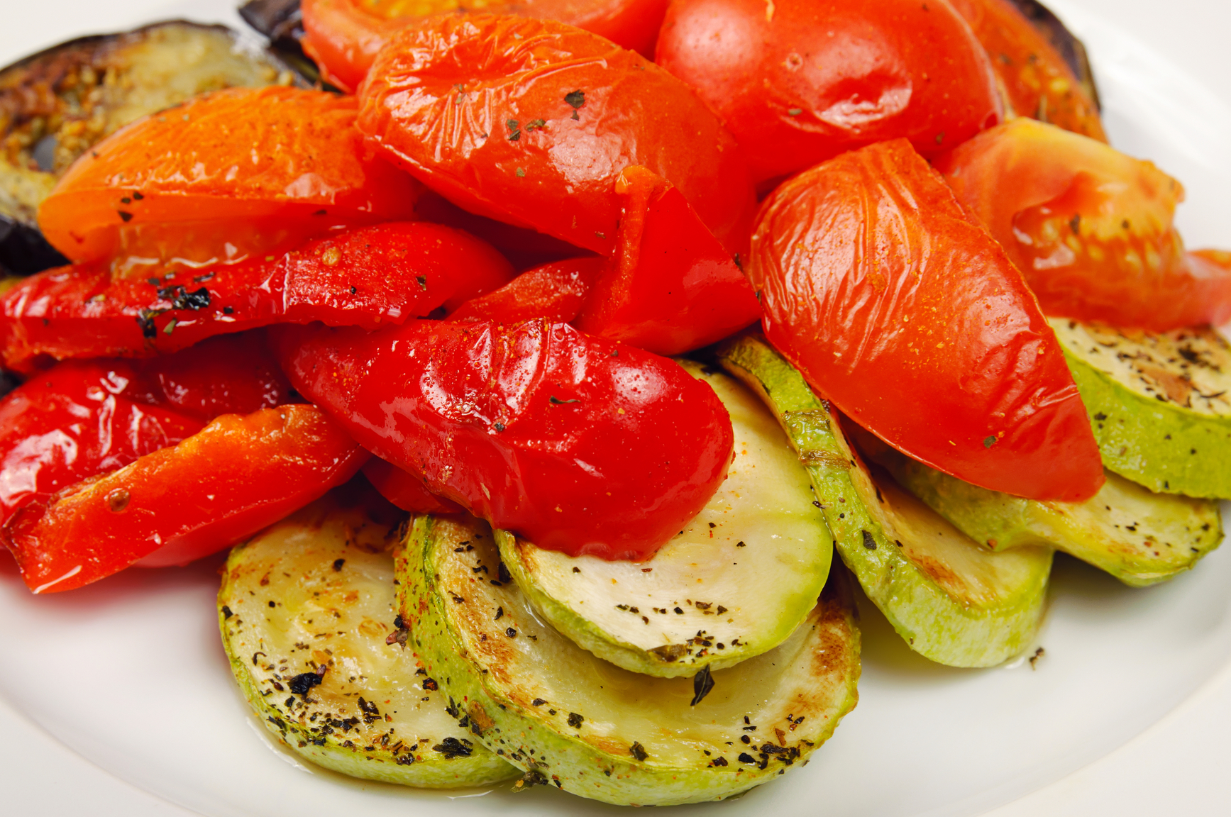 Tomates y calabacín a la plancha