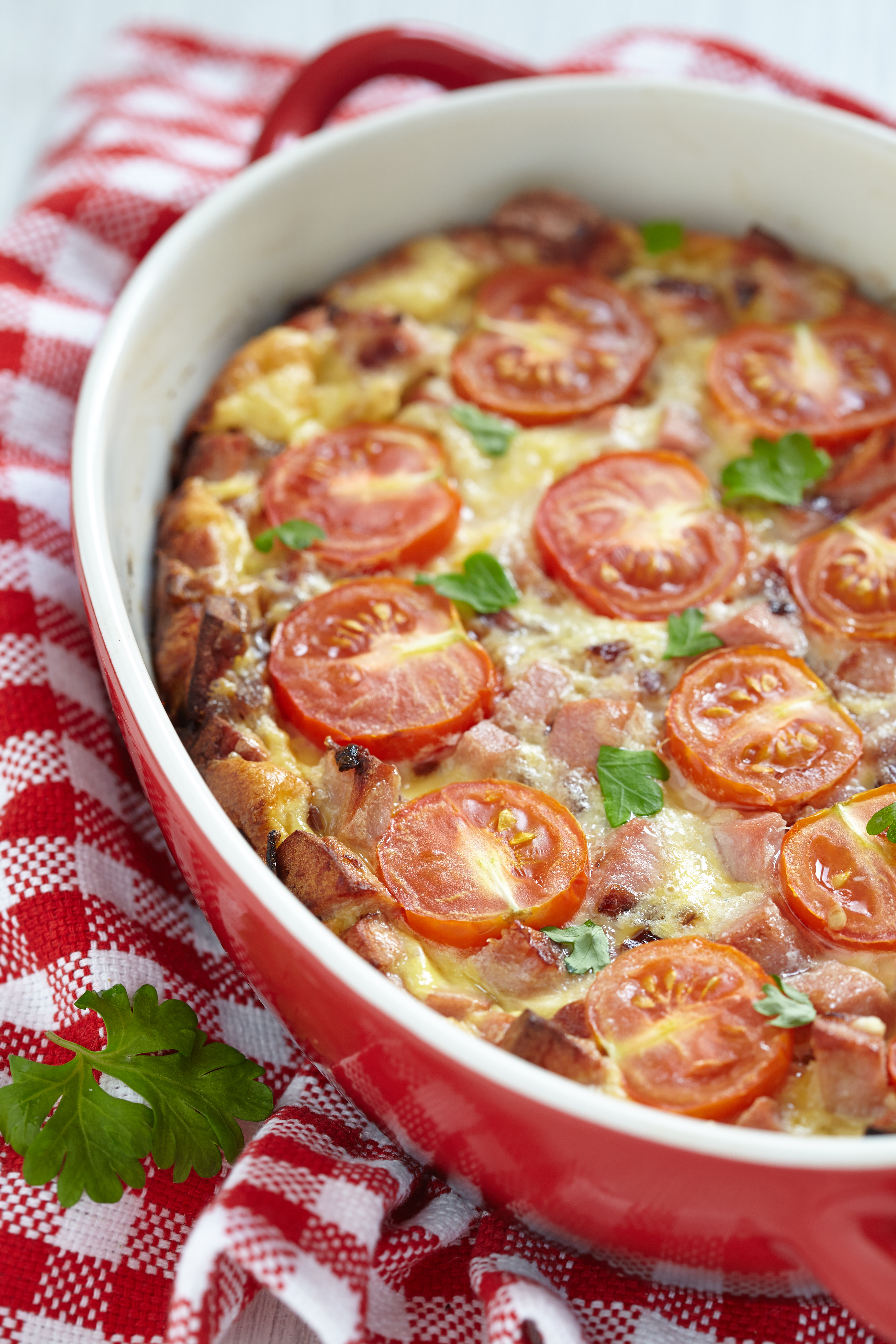 Tortilla al horno de jamón y queso