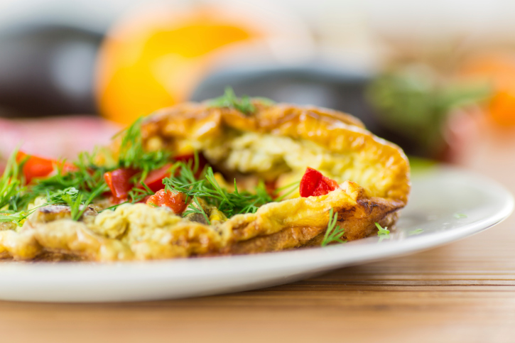 Tortilla de berenjena con cebolla