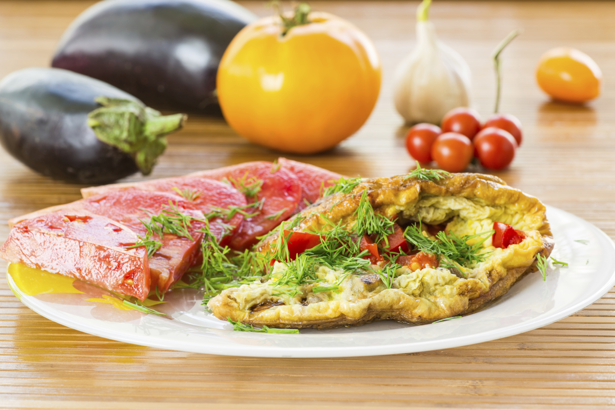 Tortilla de berenjena y cebolla