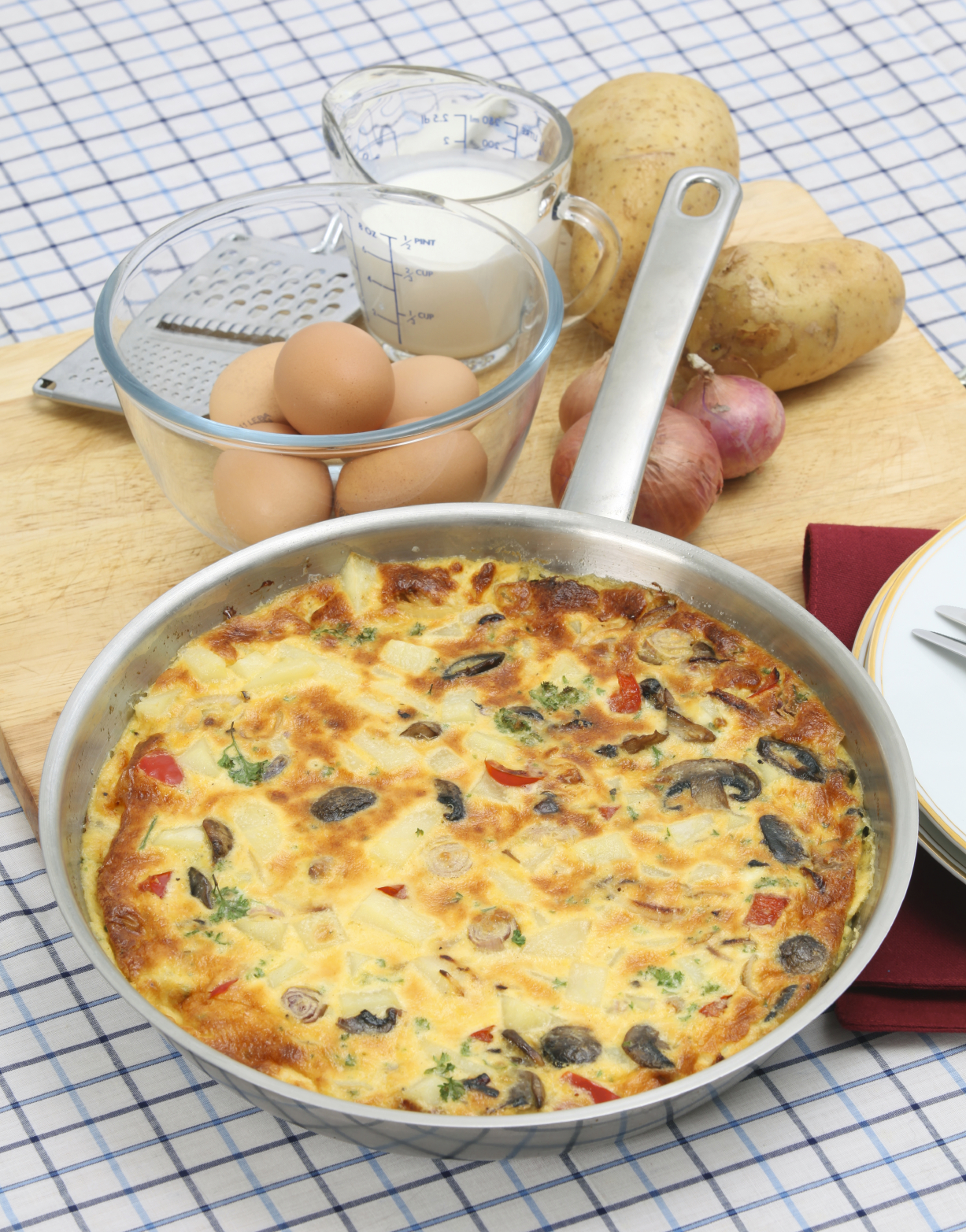 Tortilla de champiñones al horno