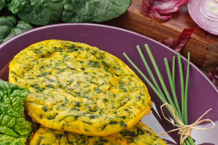 Tortilla de acelgas a la menta