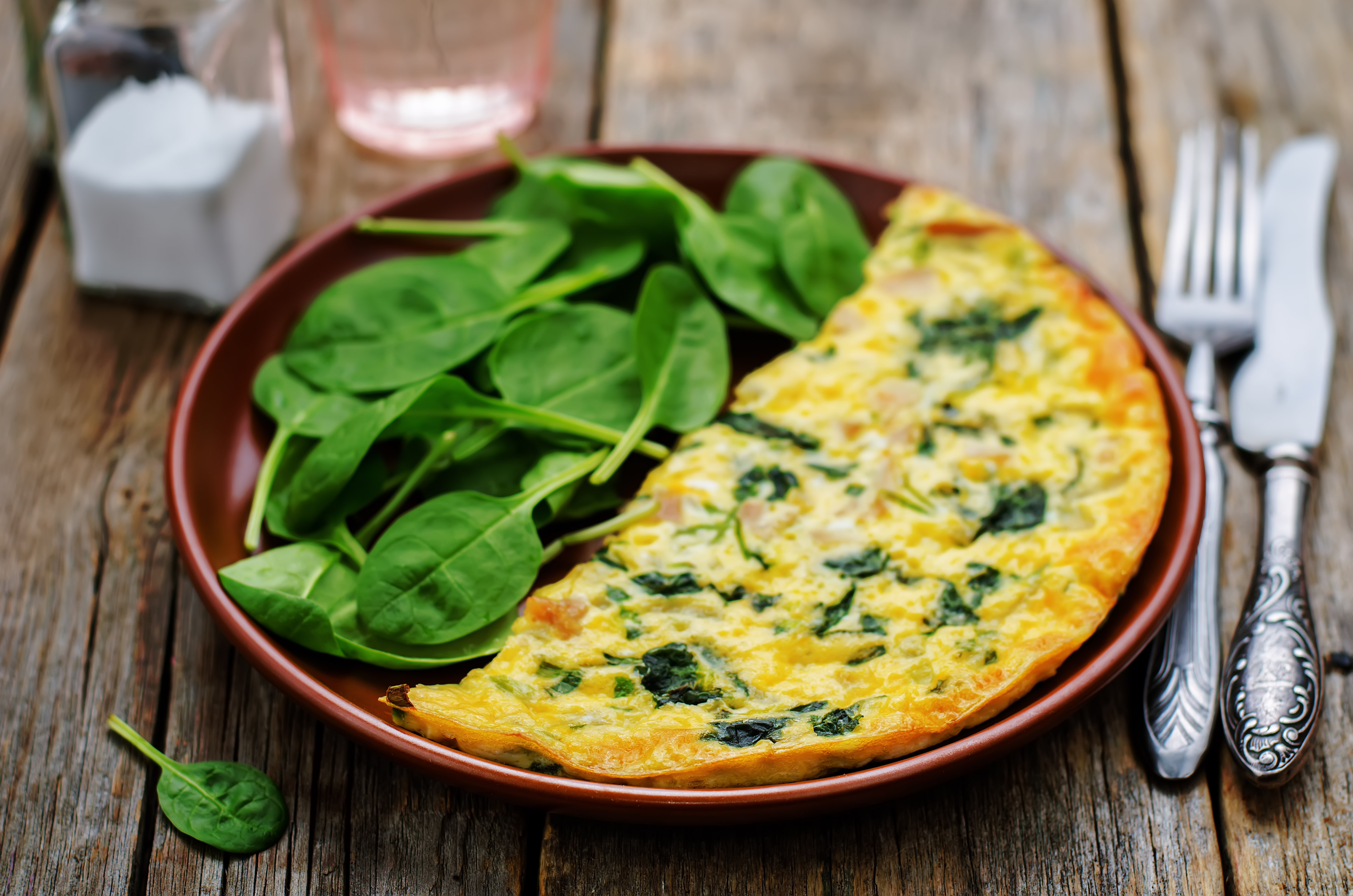 Tortilla de espinacas con queso