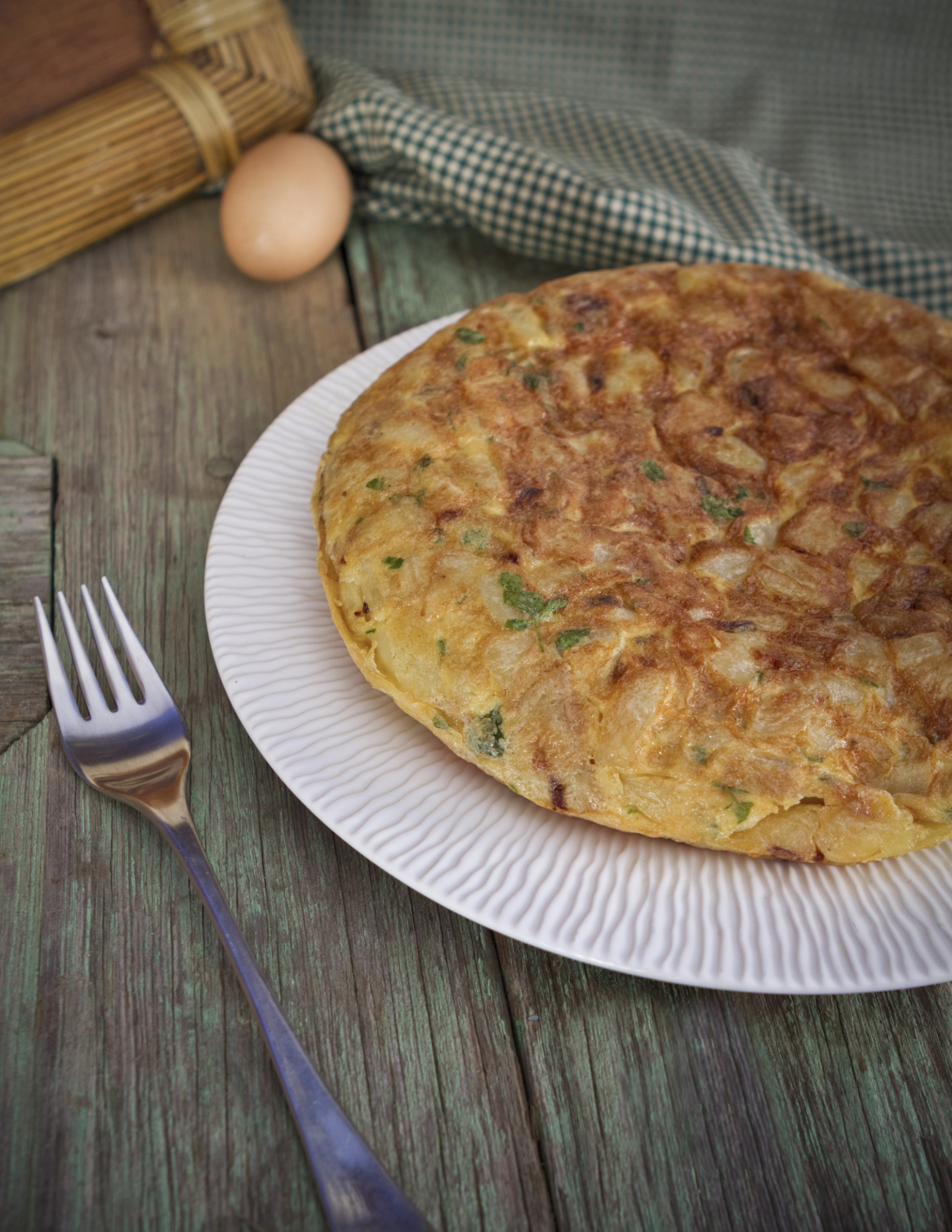 Tortilla de patatas al verdeo