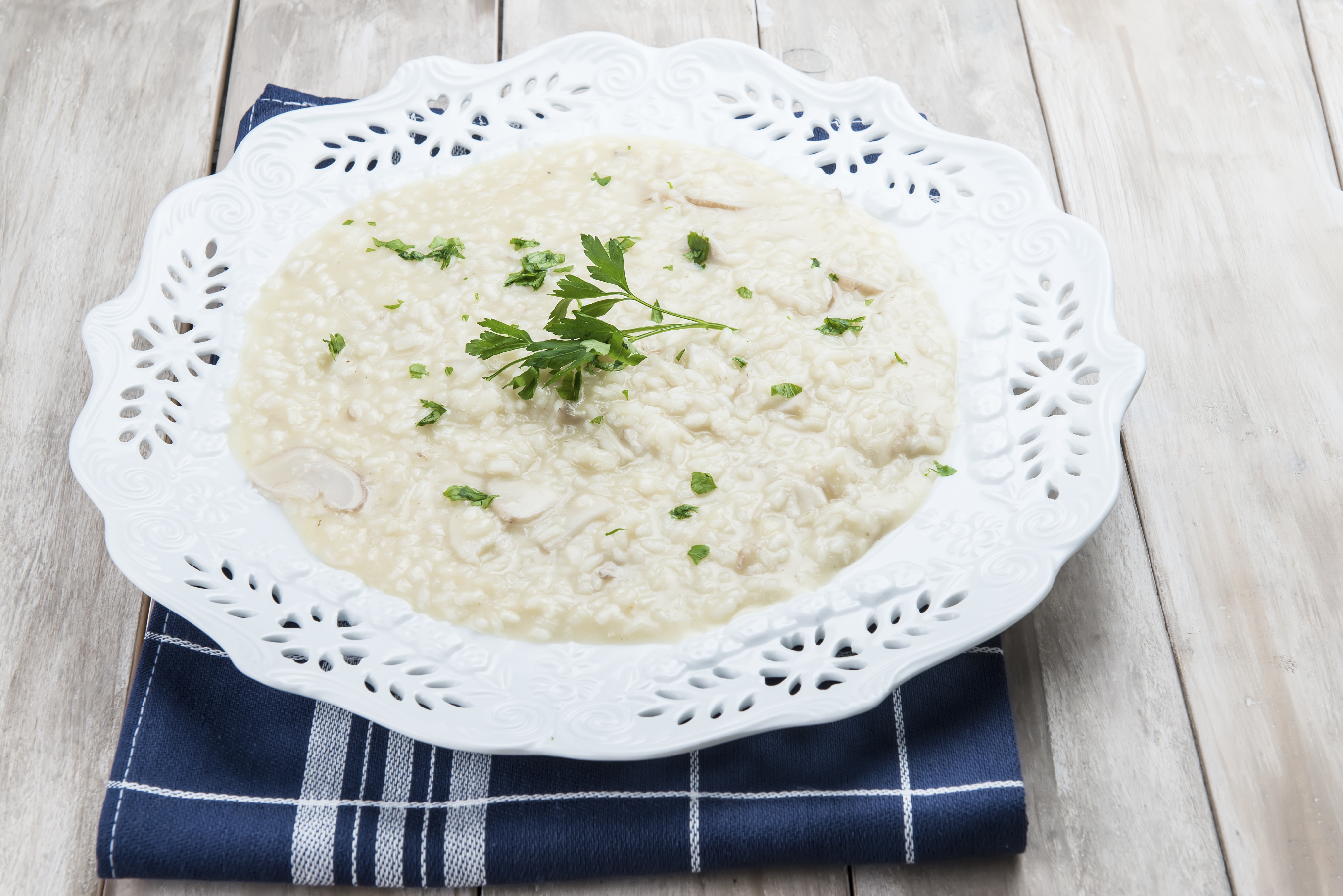 Risotto de champiñones y perejil