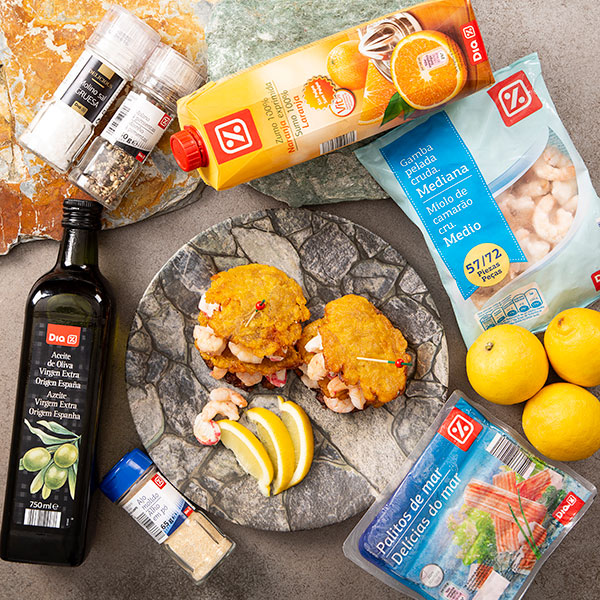 Tostones rellenos con delicias del mar