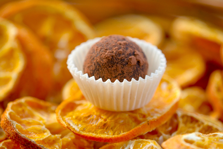 Trufas a la naranja con leche condensada