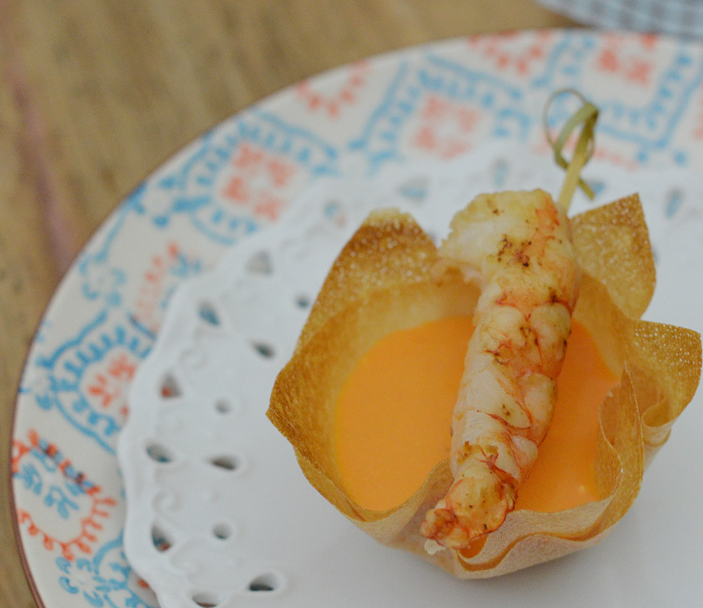 Vasitos de crema de pimientos del piquillo 