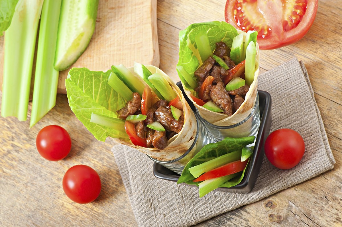 Wraps de carne y crudités